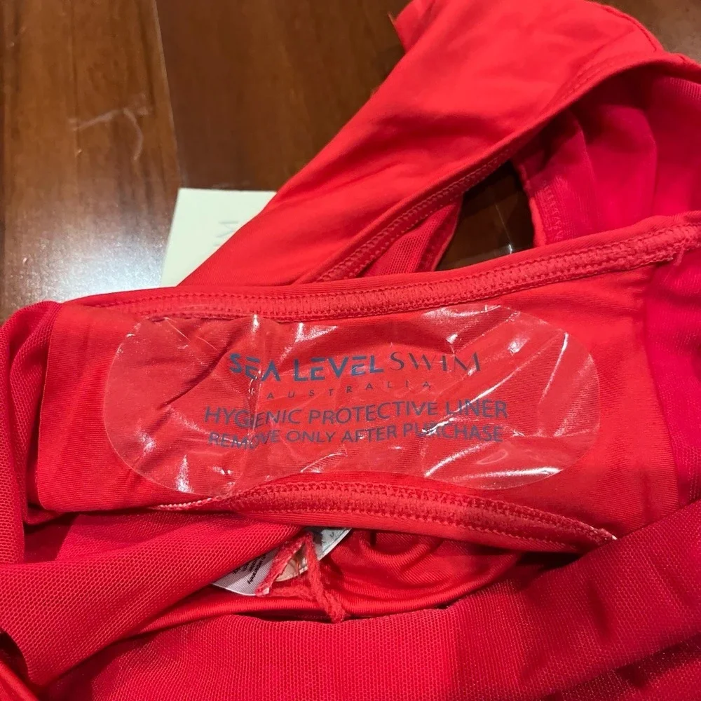 Sea Level Red Bikini Swim Bottom Essentials Mid Bikini Pant Solid New Size US 12